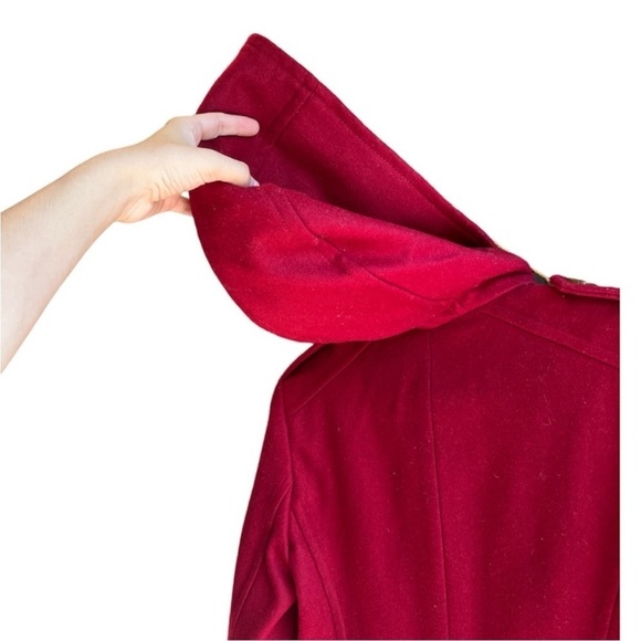 london Fog Women’s Wool, red peacoat with hood Size SP - Picture 4 of 9